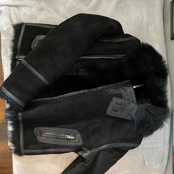 Donald J Pliner shearling black jacket - Picture 4 of 6